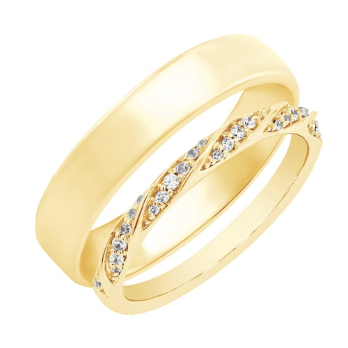 Eternity prsteň s lab-grown diamantmi a pánsky komfortný prsteň Joanne