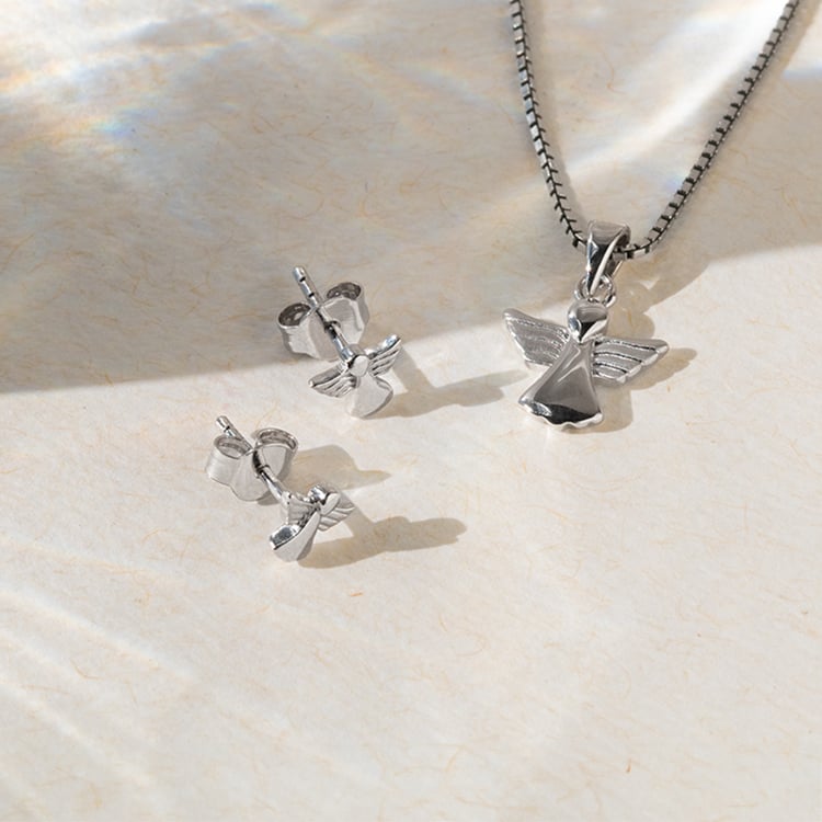 Strieborné náušnice s anjelmi 140333