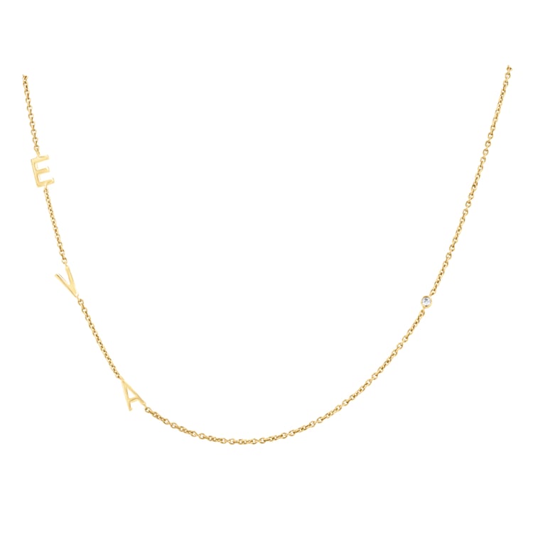 Náhrdelník s 3 písmenami vašej voľby a diamantom Lupe