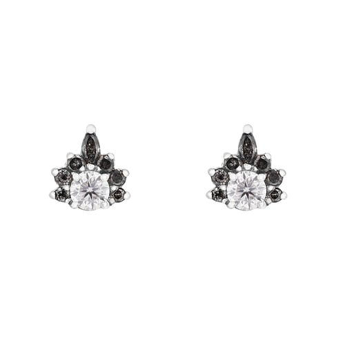 Náušnice s moissanitmi a salt and pepper diamantmi Aubin