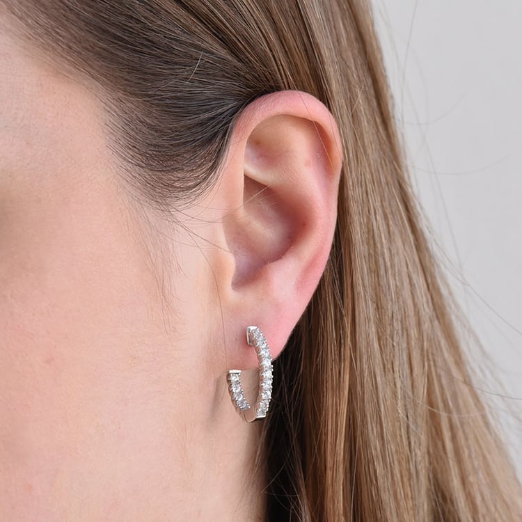 Kruhové náušnice so zirkonmi zo striebra 80675