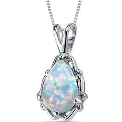 Biely opál v striebornom prívesku Emiri