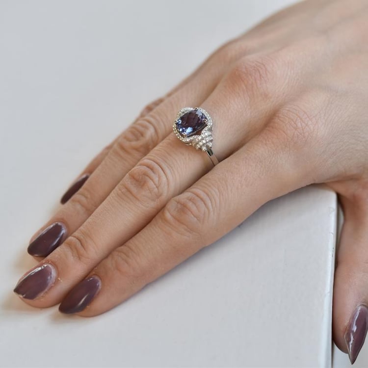 Alexandrit v striebornom prsteni 84177