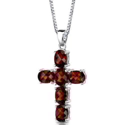 Strieborný krížik s granátmi Layas
