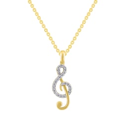 Zlatý prívesok s lab-grown diamantom v tvare husľového kľúča Loena