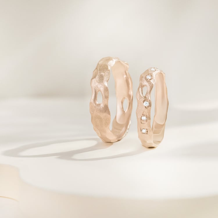 Svadobné obrúčky z orieškového zlata Rock 163769