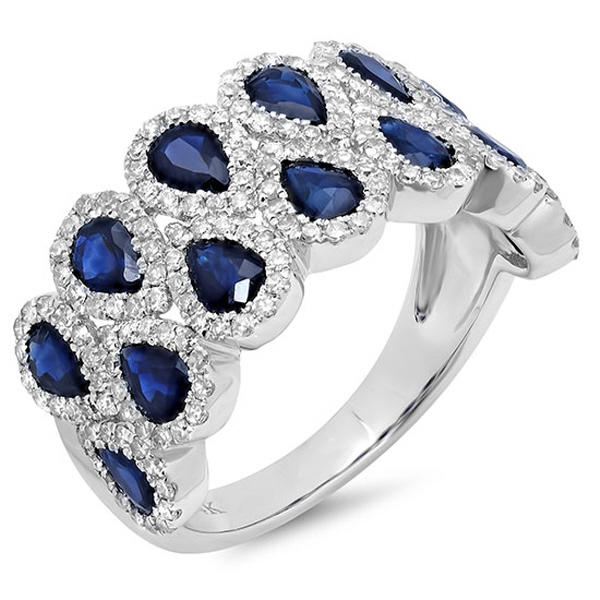 Zlatý zafírový prsteň s diamantmi