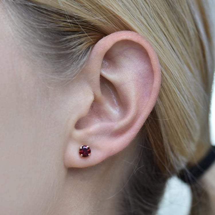 Zlaté náušnice s granátmi Kalinda 55349