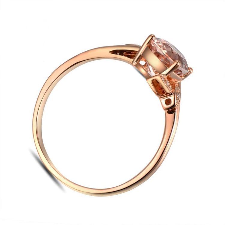 Prsteň s morganitom a diamantmi 6126