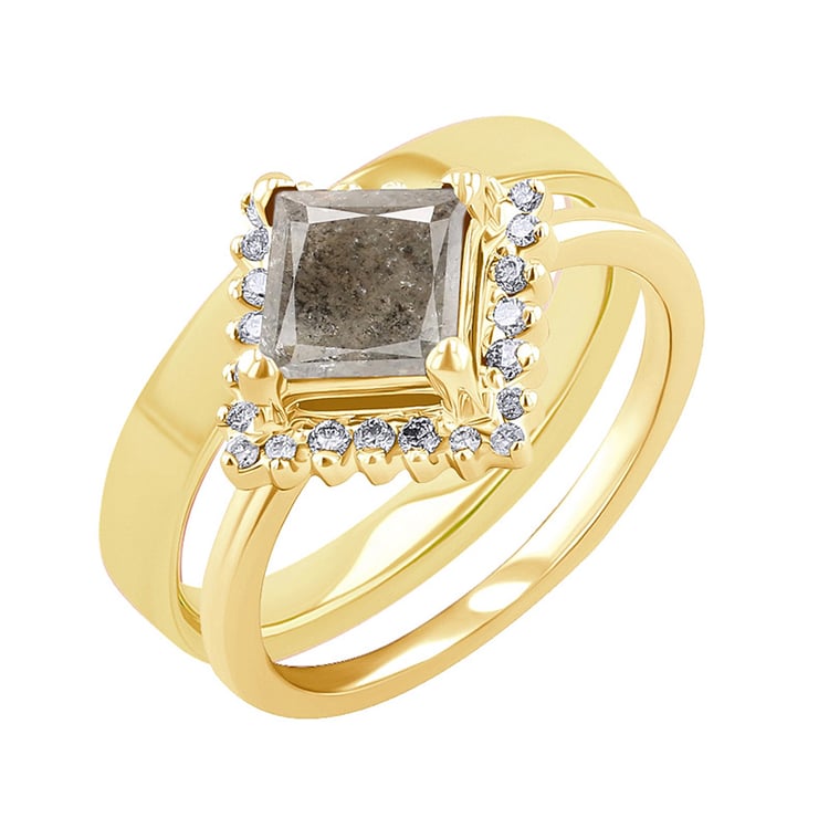 Set prsteňov so salt and pepper diamantom Kamal 132566