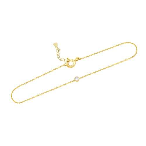Strieborný minimalistický náramok s mesačným kameňom Lepio