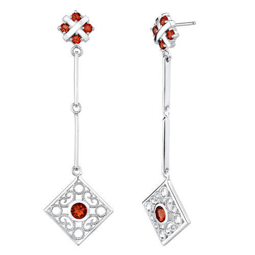 Jemné visiace náušnice zo striebra s granátmi