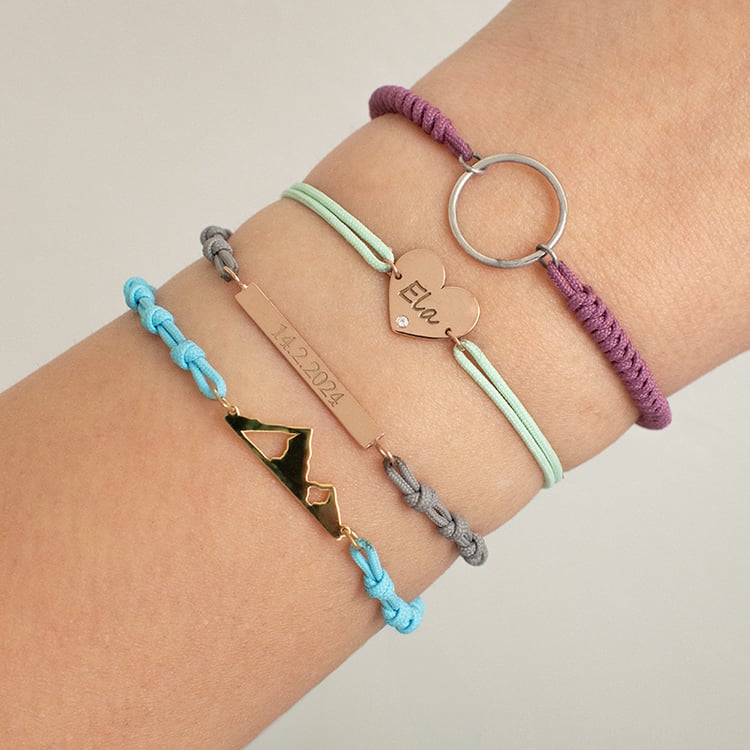 Strieborný povrázkový náramok s gravírom Barr 136706