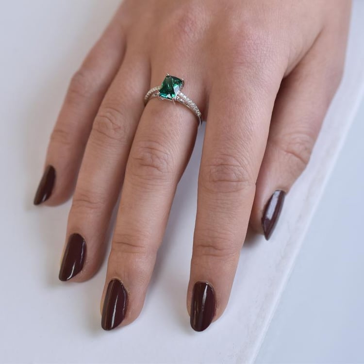 Zlatý smaragdový prsteň 38274