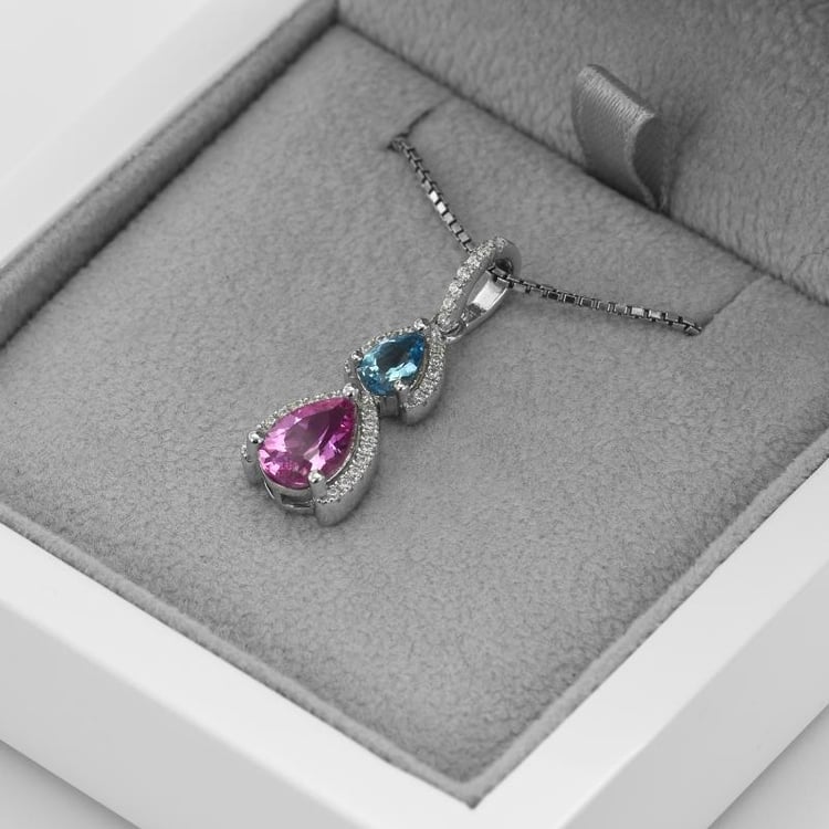 Strieborný náhrdelník s topásom 50654