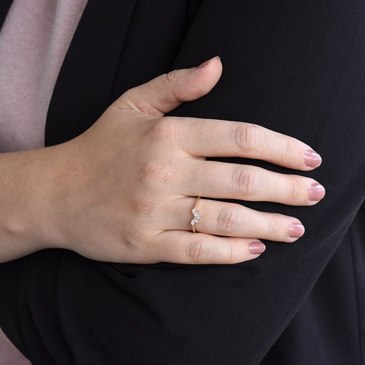 Elegantný prsteň s marquise lab-grown diamantmi Mansell 102486