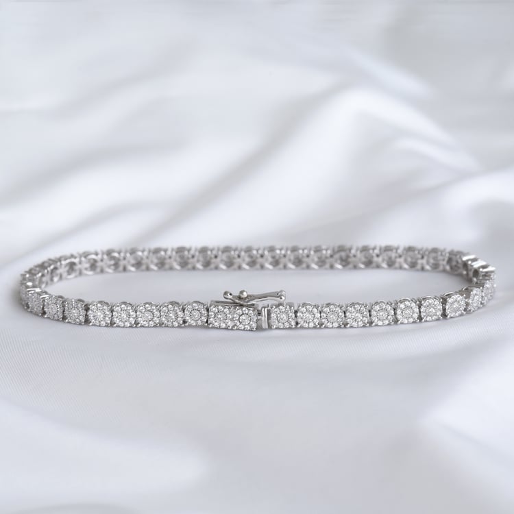 Elegantný strieborný náramok s diamantmi Ansel 107976