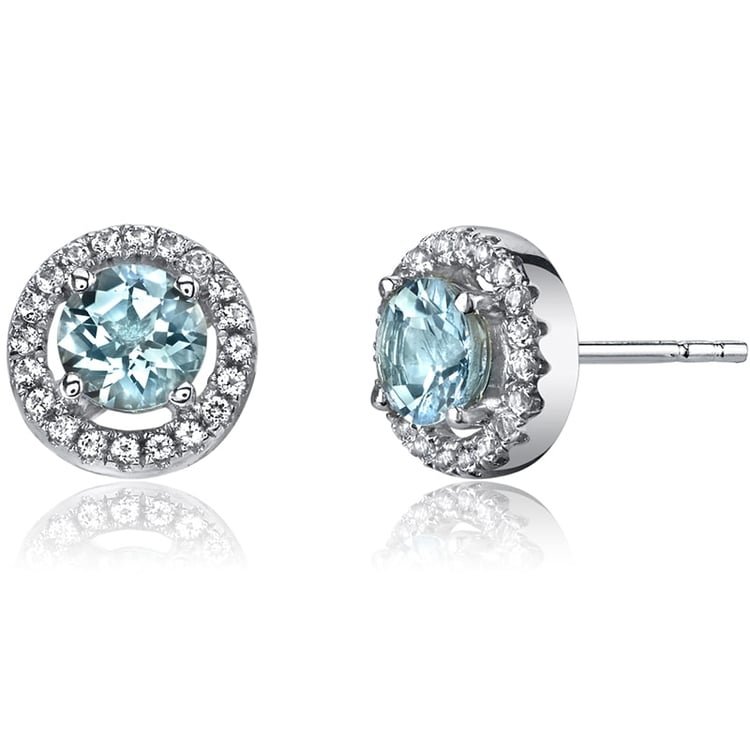 Akvamaríny a topásy v zlatých náušniciach Alpin