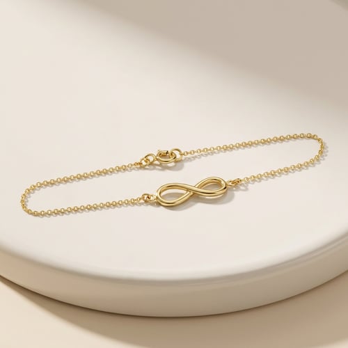 Zlatý fashion náramok s motívom nekonečna Infinity