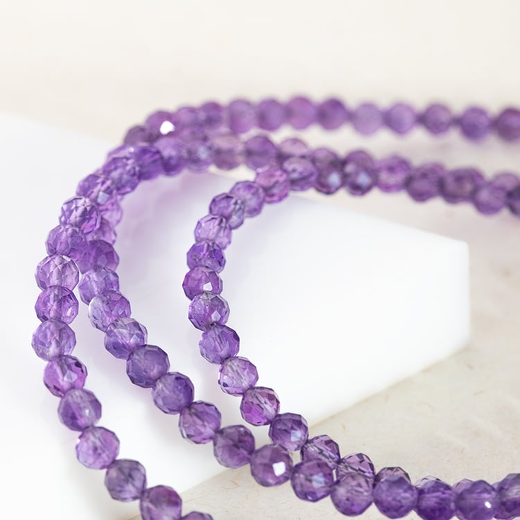 Strieborný náramok s ametystovými korálkami Halick 147586