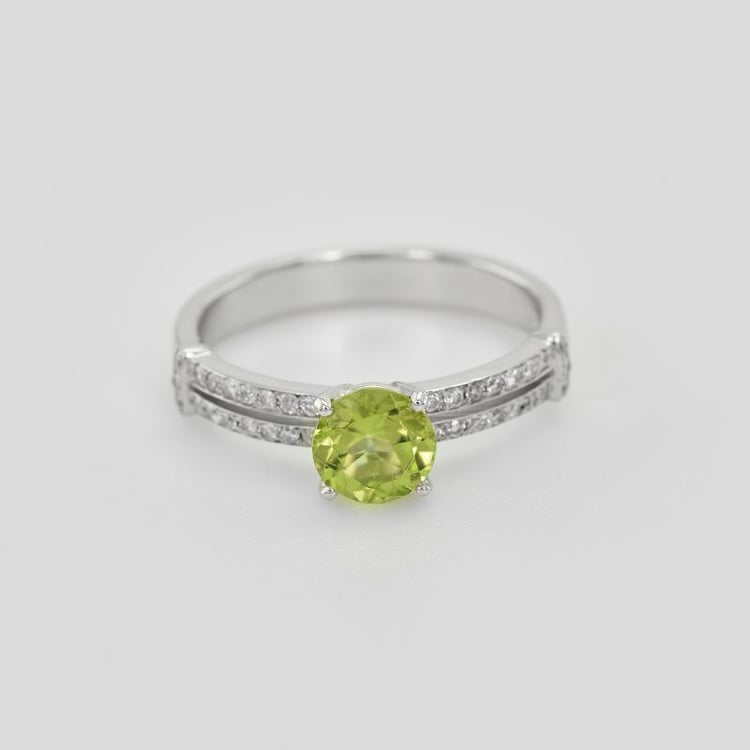 Prsteň s olivínom a diamantmi 27804