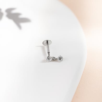 Zlatá piercing náušnice so zirkónmi Dyre