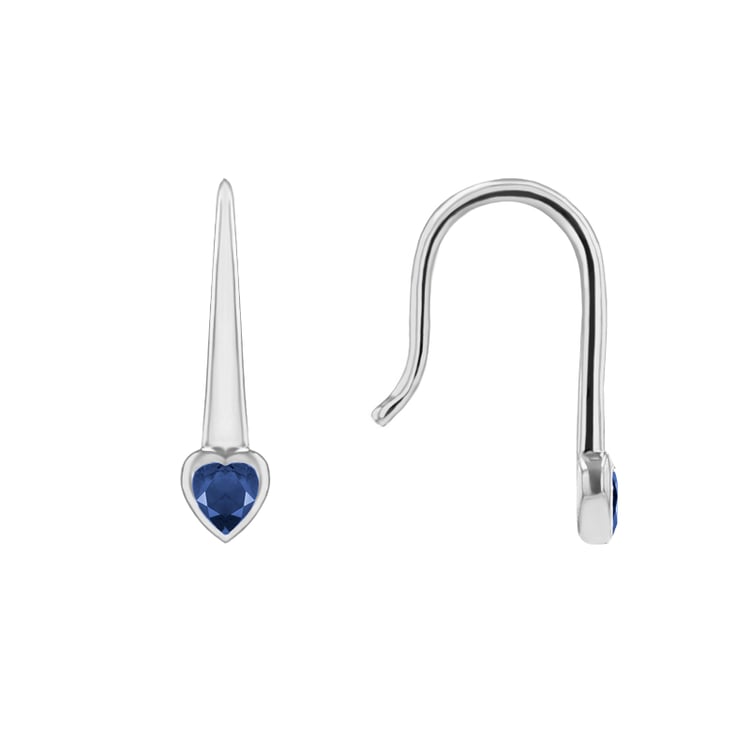 Visiace náušnice so zafírovými srdiečkami Levy 144766