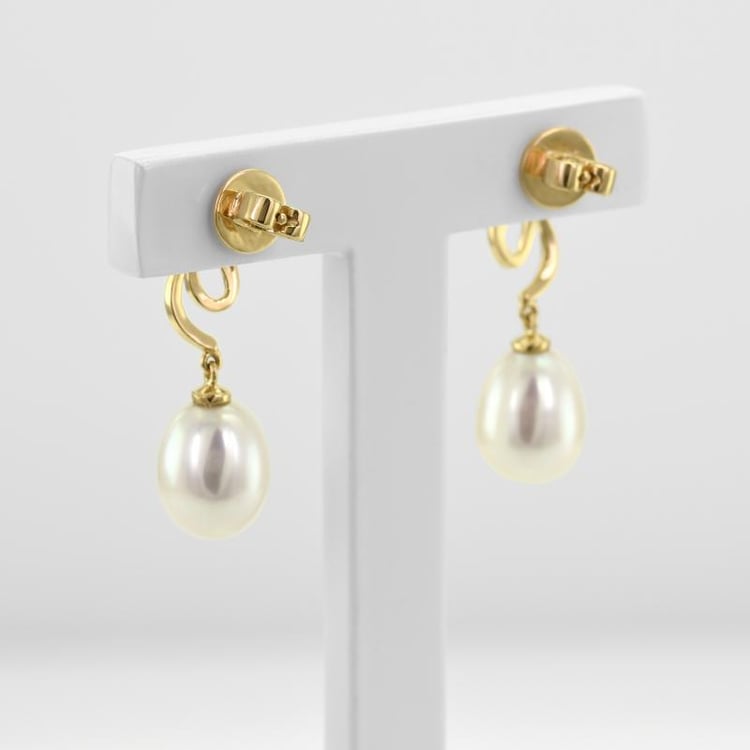 Perlové náušnice s diamantmi 7747