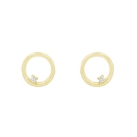 Zlaté napichovacie karma náušnice s diamantom Olivette