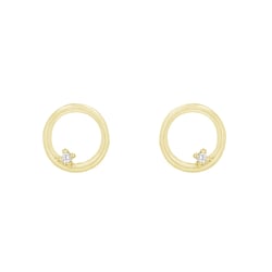 Zlaté napichovacie karma náušnice s diamantom Olivette