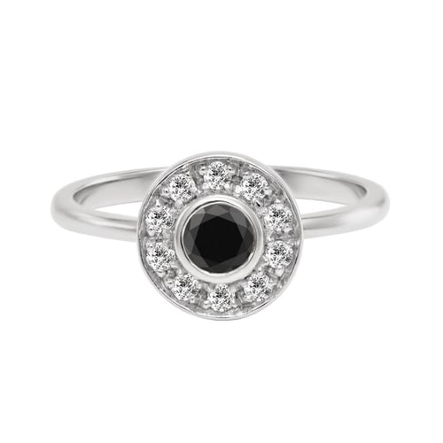 Zásnubný set prsteňov s čiernym diamantom Saskia