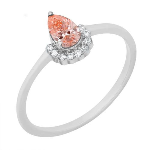 Zásnubný prsteň s certifikovaným fancy pink lab-grown diamantom Dorean