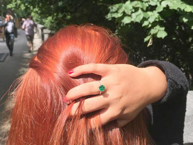 Strieborná kolekcia šperkov s round smaragdmi Joley 6209