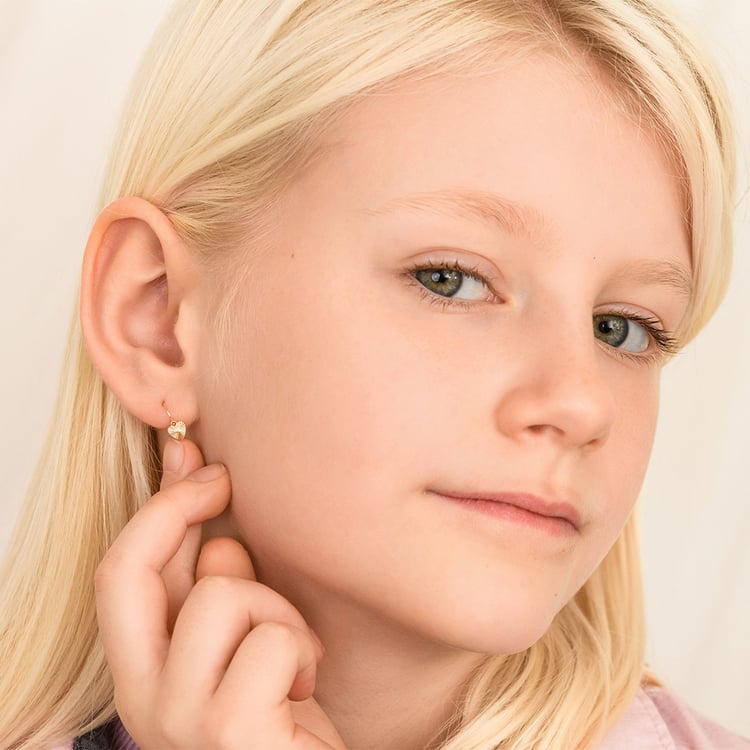 Zlaté detské náušnice v tvare srdca Aster 164362