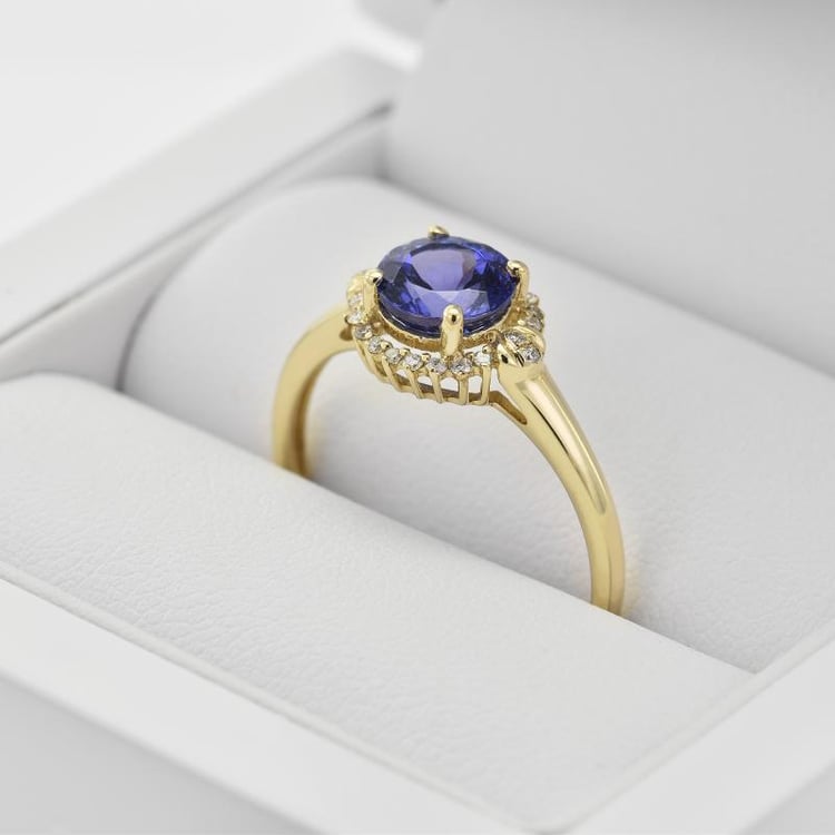 Tanzanitový zlatý prsteň 31841