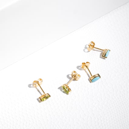 Minimalistické strieborné náušnice s olivínmi Sistine