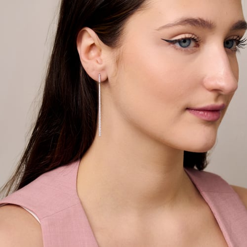 Luxusné visiace náušnice zo zlata s lab-grown diamantmi Dilshad