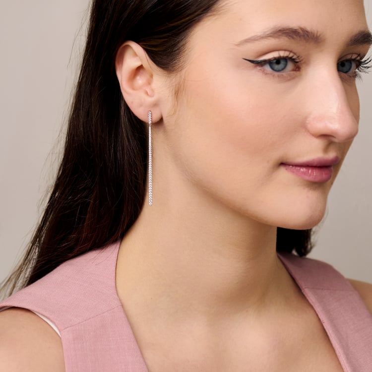 Luxusné visiace náušnice zo zlata s lab-grown diamantmi Dilshad 165461