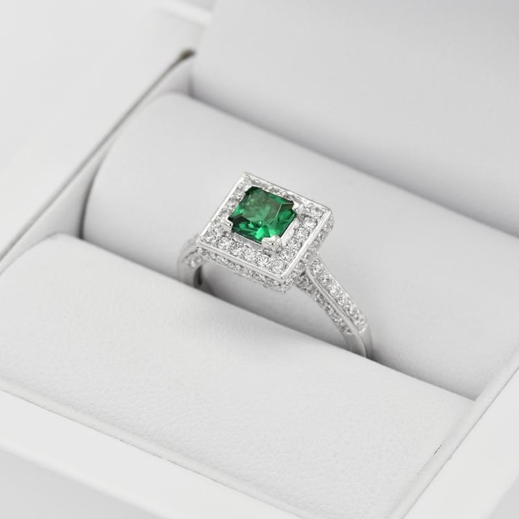 Strieborný 0.75ct prsteň so smaragdom Kalare 7769