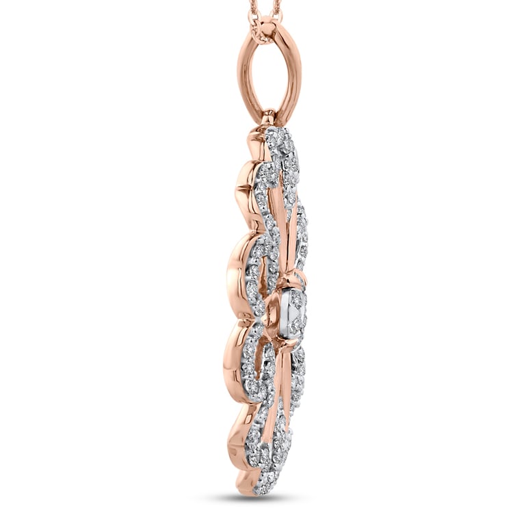  Diamantový kvet so srdiečkami v zlatom náhrdelníku Jaiden 50753