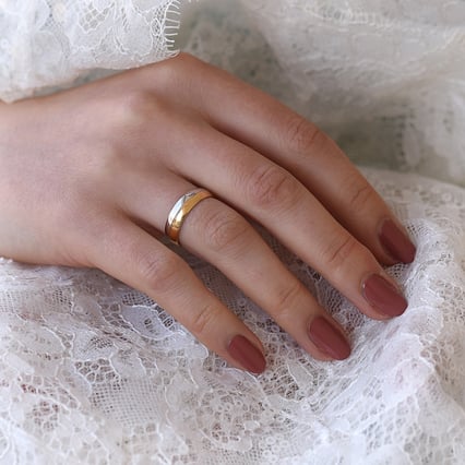 Pologuľaté svadobné obrúčky z kombinovaného zlata Franzen