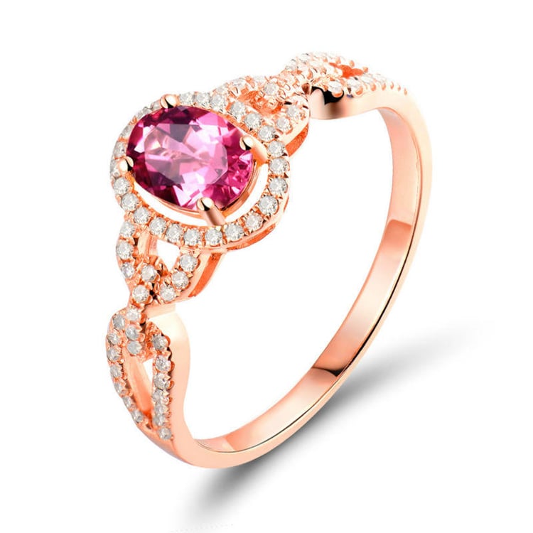 Trumalínový prsteň s diamantmi Ion