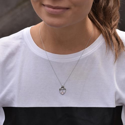 Prívesok matka a dieťa s morganitom a diamantom Heli