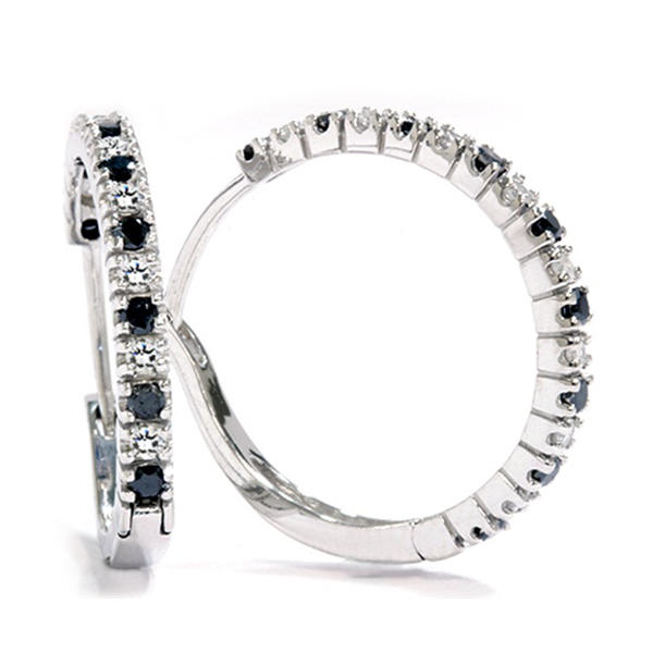 Zlaté náušnice s čiernymi diamantmi