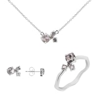 Strieborná cluster kolekcia šperkov so salt and pepper diamantmi Halli