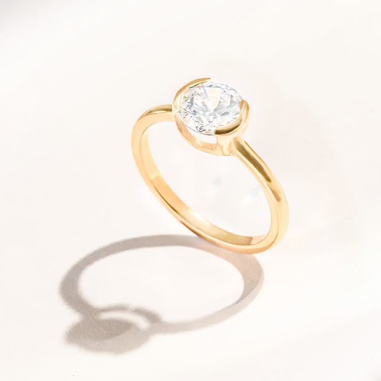 Zlatý prsteň s half-bezel lab-grown diamantom Agrippa 164213