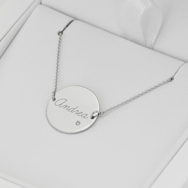 Zlatý náramok s diamantom a gravírovaním podľa vašej voľby Okira 115179