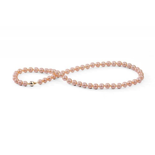 Elegantný zlatý náhrdelník s 6-6.50mm perlami Dahra