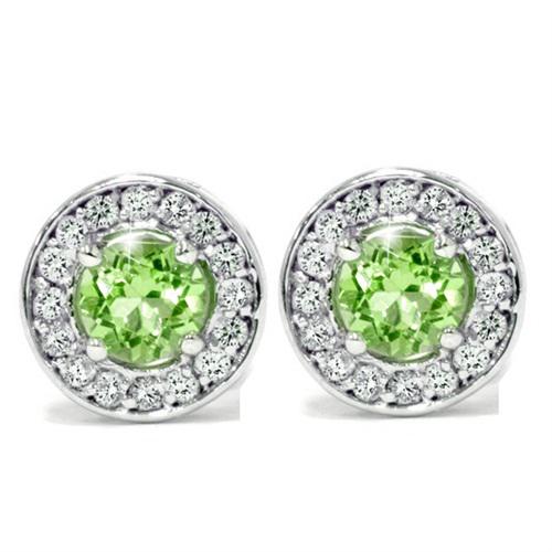 Diamantové náušnice s olivínmi