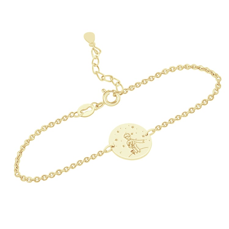 Strieborný náramok Malý princ s ružou a gravírom 118612